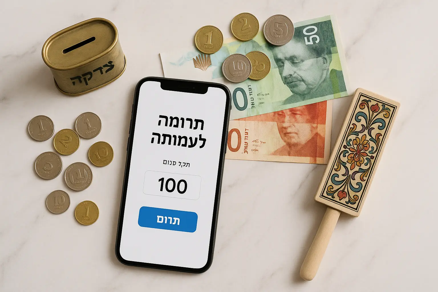 מתנות לאביונים באינטרנט - סמארטפון עם אפליקציית תרומה ומטבעות דיגיטליים