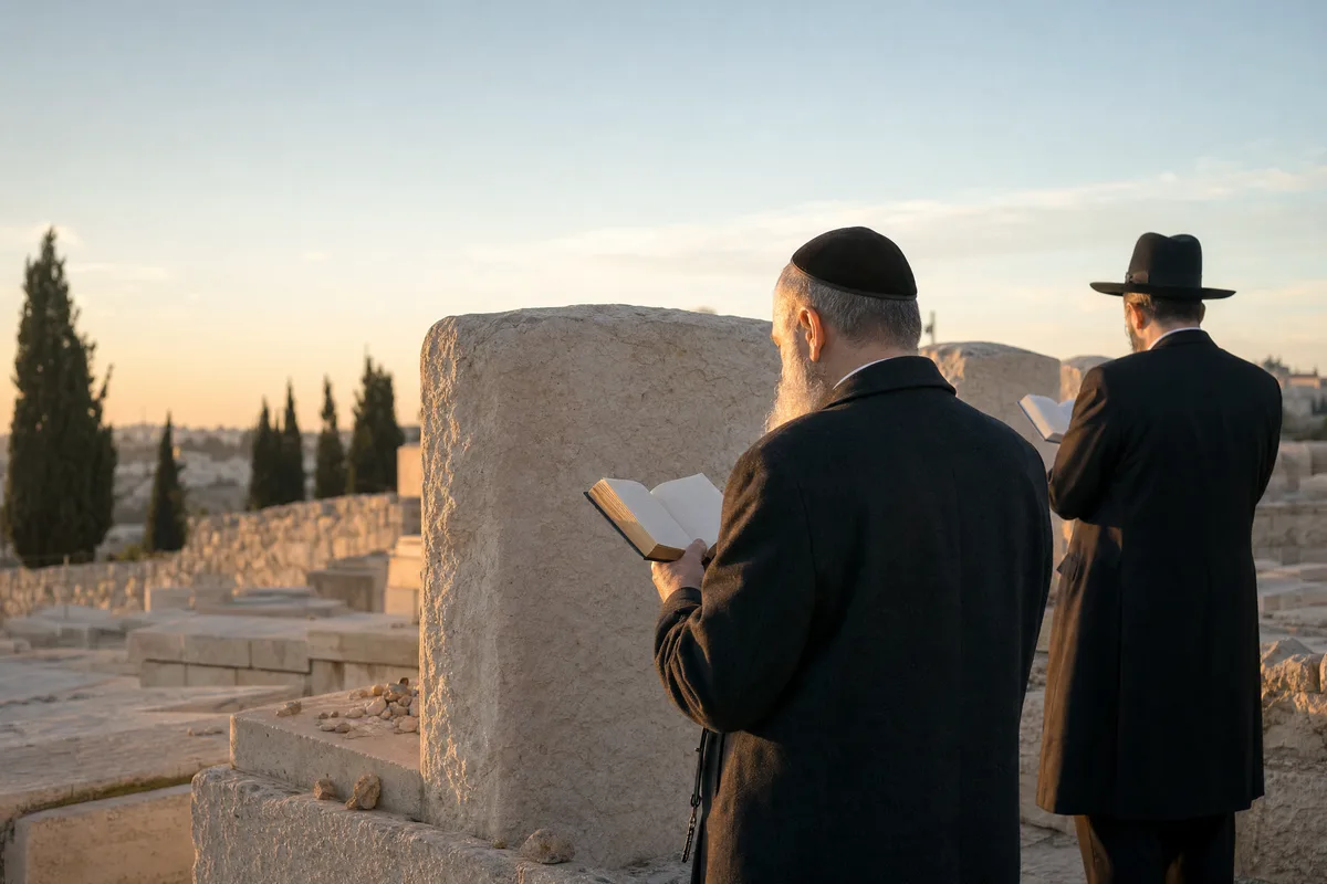 אמירת פרקי תהילים על הקבר ביום האזכרה השנתית