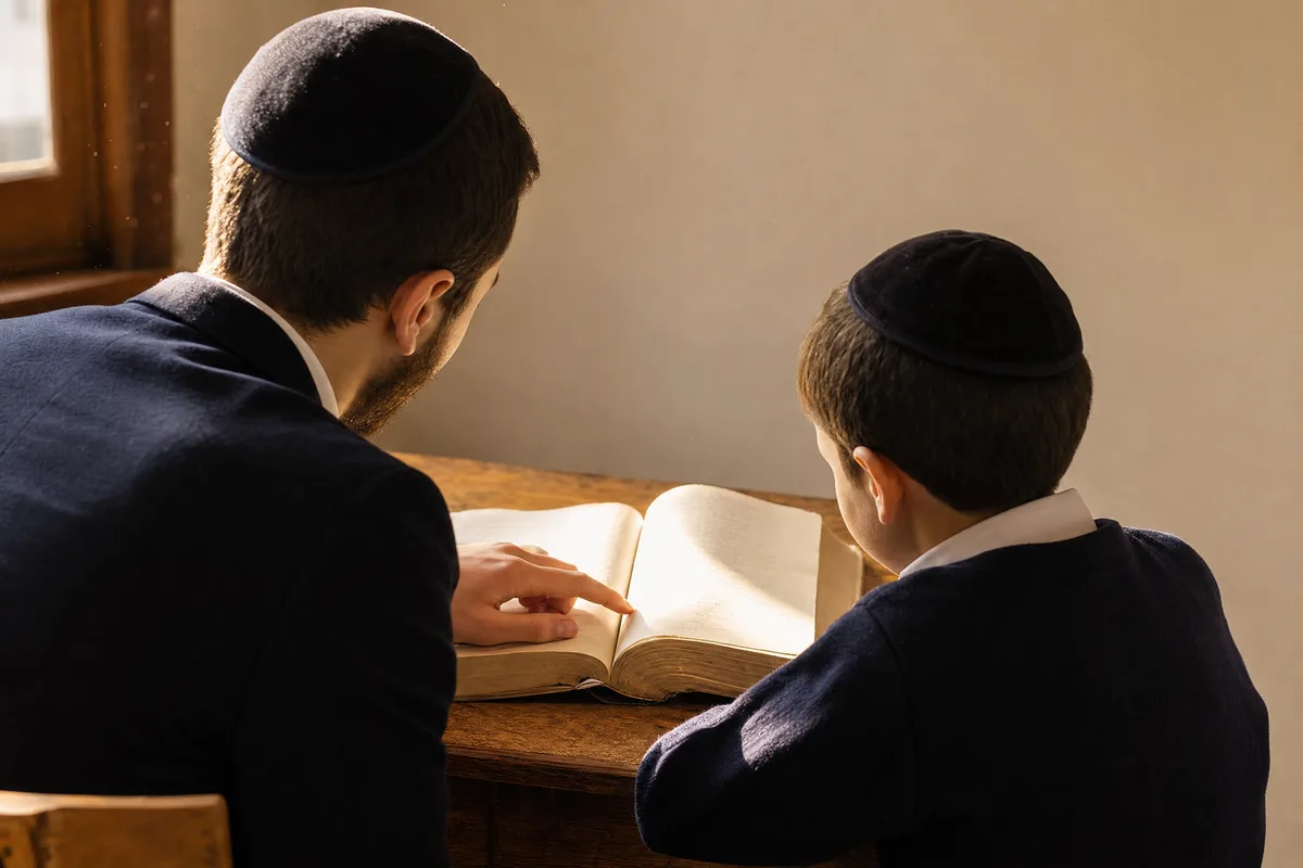 אברך לומד עם ילד, המשכיות התורה לדורות