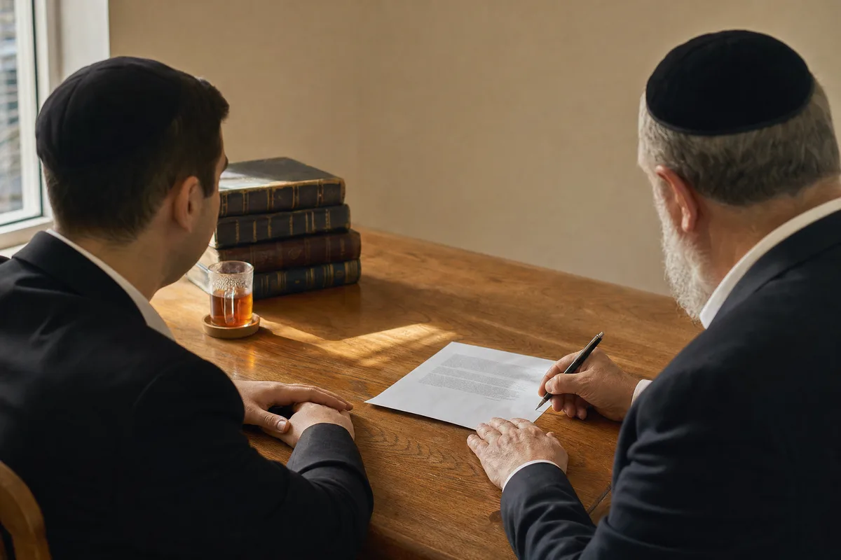 חתימה על שטר הסכם יששכר וזבולון בין תומך התורה ללומד